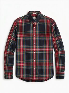 J.Crew Men’s Medium Organic Cotton Tartan Plaid Shirt Button Down Preppy